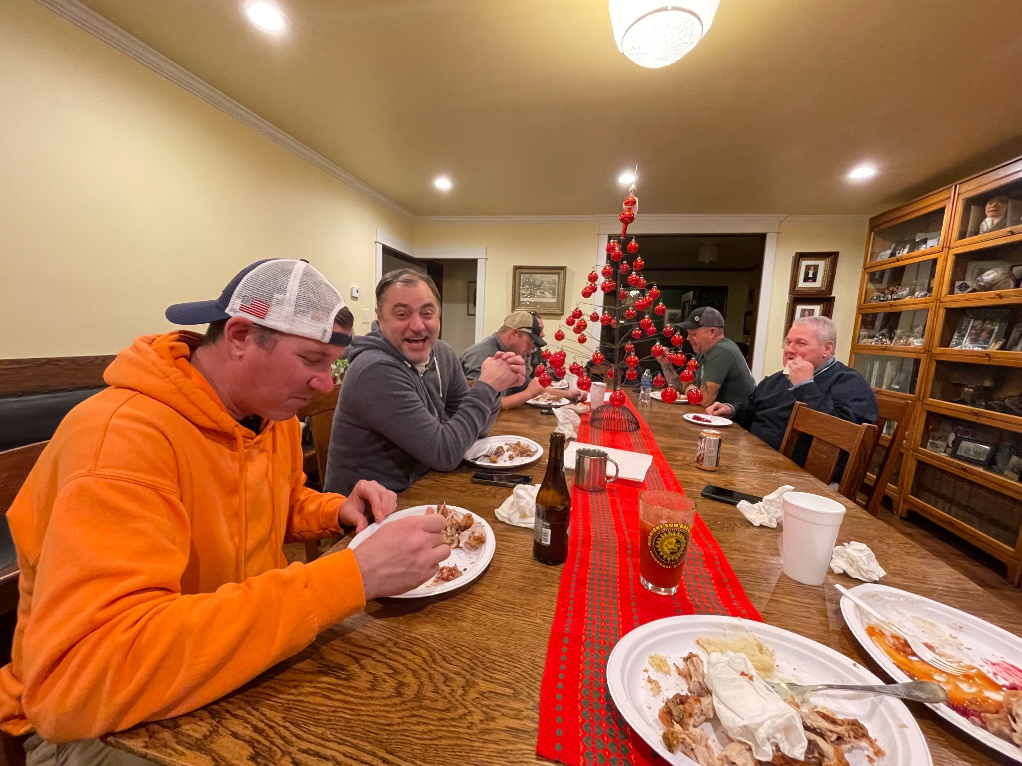 Group dinner at the lodge table