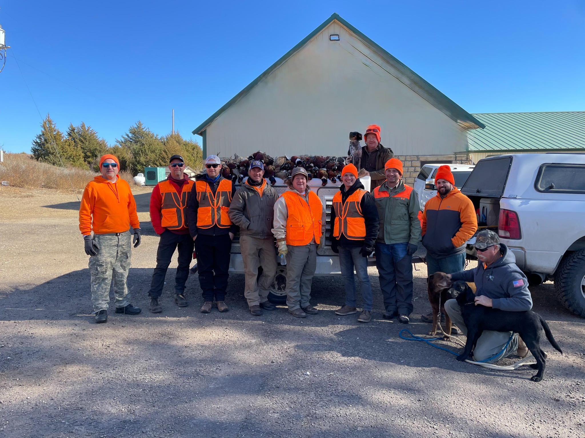 Hunting group photo after a successful day